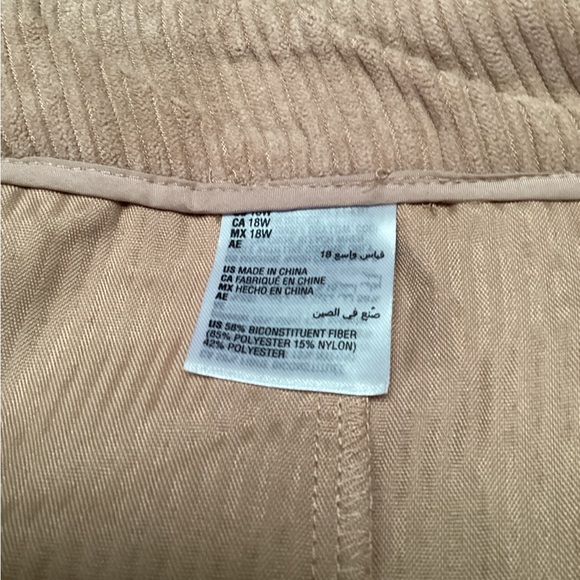 AND NOW THIS wide leg pant, size 18W, color Almond (tan), actual color #1, #2 - Picture 3 of 6